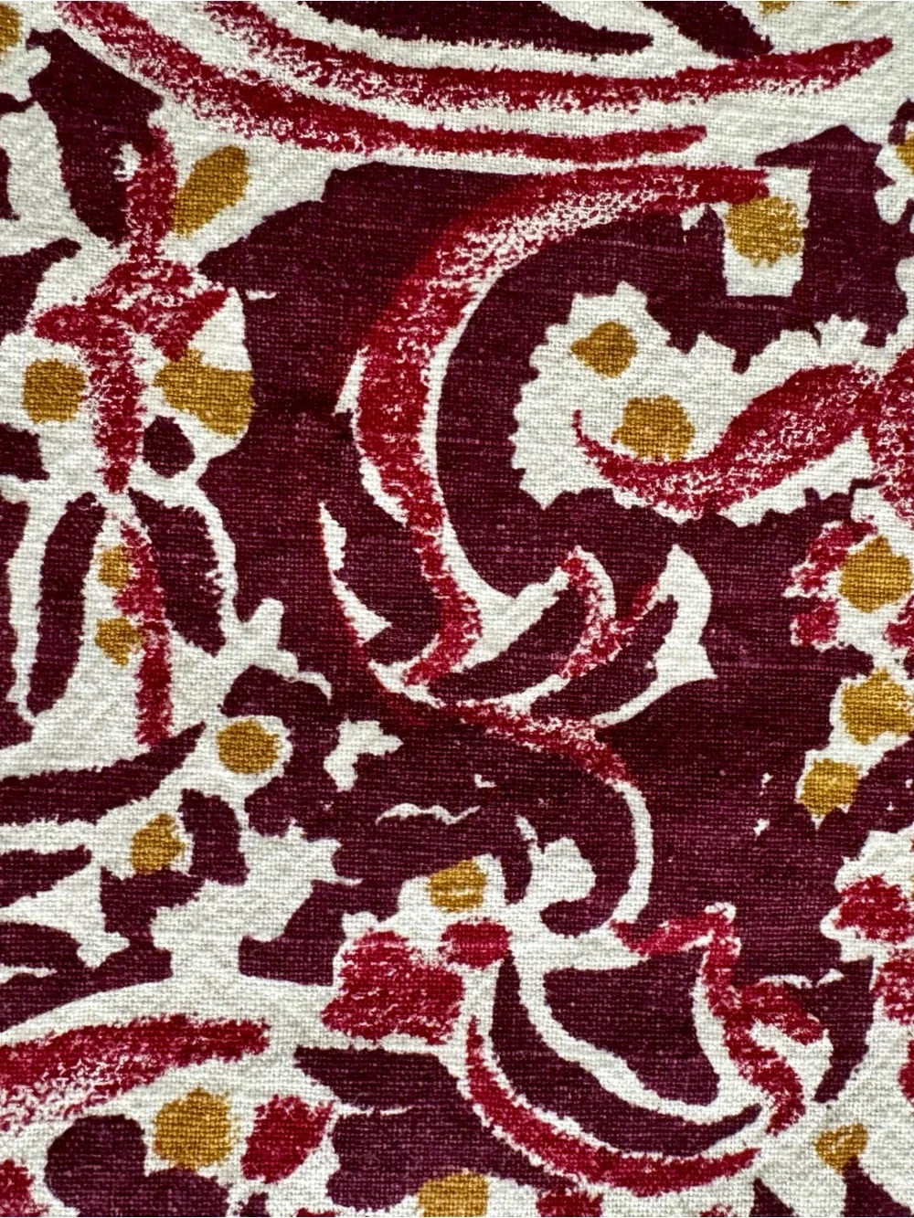 Holiday Paisley 100% Cotton Tablecloth & 8 Napkins in Burgundy, Red and Cream